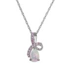Lab-created Opal And Lab-created Pink Sapphire Sterling Silver Twist Pendant Necklace, Women's, Size: 18