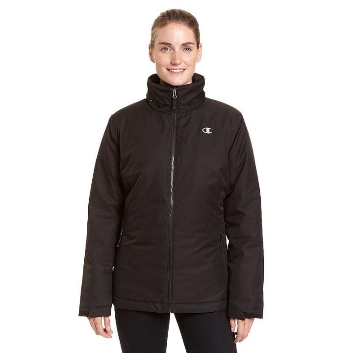 Women's Champion Hooded 3-in-1 Systems Jacket, Size: Large, Black