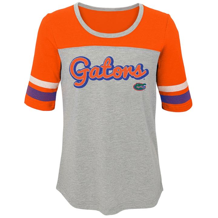 Girls 7-16 Florida Gators Fan-tastic Tee, Size: L 14, Grey