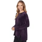 Women's Cuddl Duds Plush Velour Pullover Top, Size: Xs, Med Purple