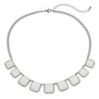 White Square Graduated Necklace, Women's, Natural