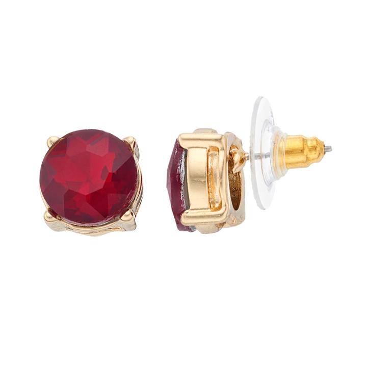 Dana Buchman Round Button Stud Earrings, Women's, Red