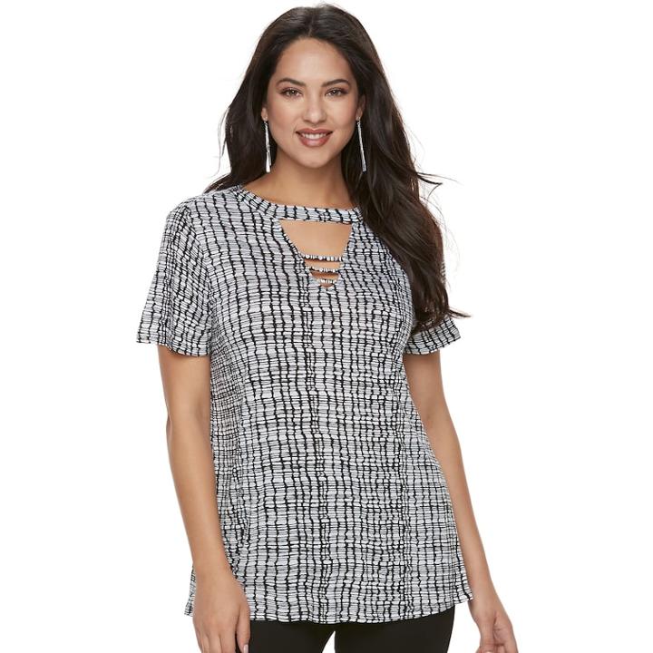 Women's Jennifer Lopez Bar Front Tee, Size: Xs, White