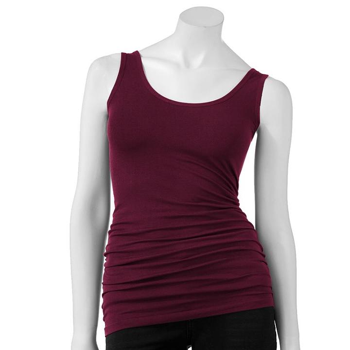 Women's Rock & Republic&reg; Seamless Tank, Size: Xs, Red