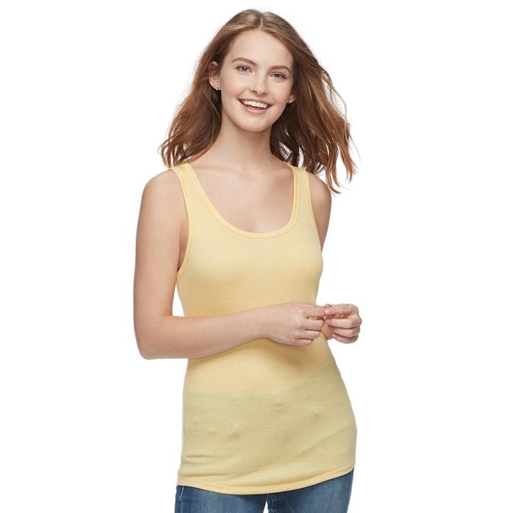 Juniors' So® Ribbed Racerback Tank, Teens, Size: Xxs, Drk Yellow