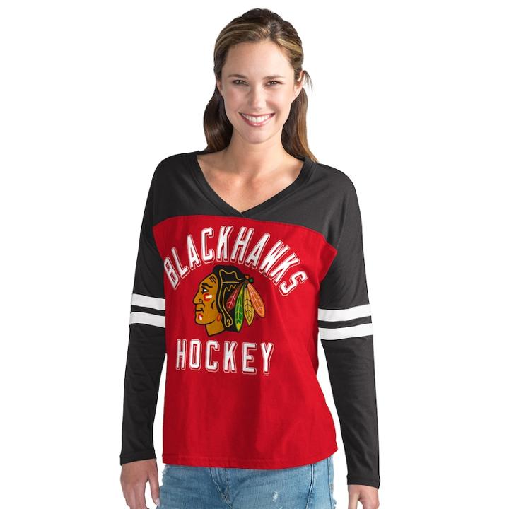 Women's Chicago Blackhawks Goal Line Tee, Size: Medium, Multicolor