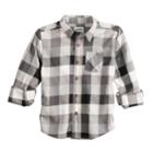 Boys 4-12 Sonoma Goods For Life&trade; Plaid Button Down Shirt, Size: 5, Med Grey