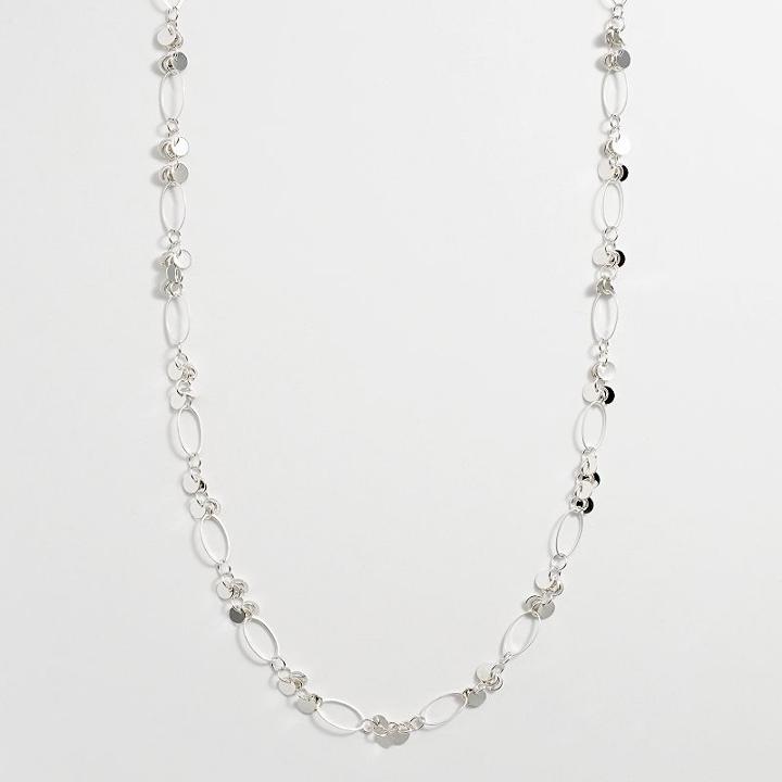 Apt. 9&reg; Silver Tone Oval Link And Disc Necklace, Women's, Grey