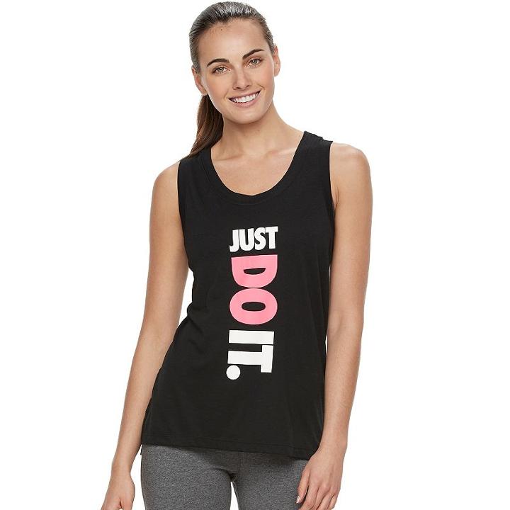 Women's Nike Sportswear Just Do It Racerback Tank Top, Size: Xs, Grey (charcoal)