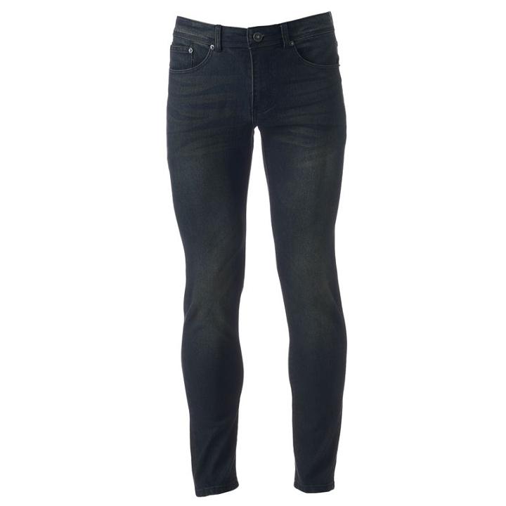 Men's Dusted Straight-leg Stretch Jeans, Size: 32x32, Dark Blue