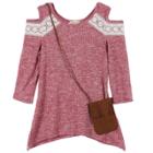Girls 7-16 Speechless Ribbed Cold-shoulder Sweater, Size: Medium, Drk Purple