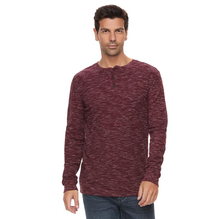 Men's Marc Anthony Slim-fit Waffle-weave Knit Henley, Size: Small, Drk Purple