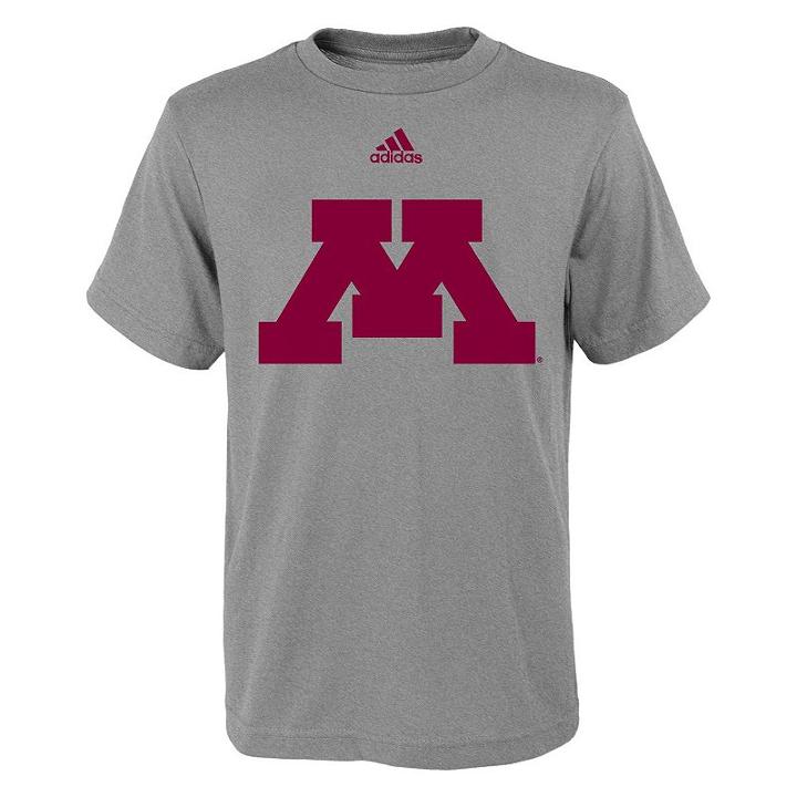Boys 8-20 Adidas Minnesota Golden Gophers Primary Logo Tee, Boy's, Size: M(10-12), Grey Other