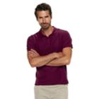 Men's Chaps Double-pique Stretch Polo, Size: Large, Dark Red