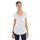 Juniors' So&reg; Short Sleeve V-neck Tee, Kids Unisex, Size: Xl, White