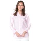 Petite Chaps Striped Button-down Shirt, Women's, Size: L Petite, Pink Other