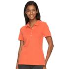Women's Croft & Barrow&reg; Classic Solid Polo, Size: Large, Lt Orange