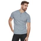 Men's Rock & Republic Mock-layered Henley Tee, Size: Small, Dark Blue