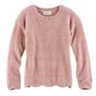Girls 7-16 & Plus Size Cloud Chaser Chenille Scalloped Sweater, Size: L Plus, Brt Pink