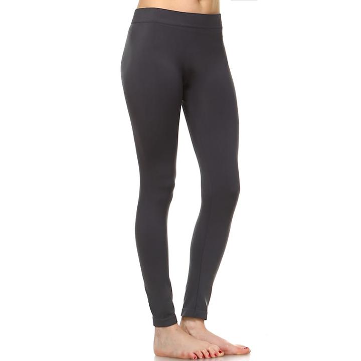 Women's White Mark Solid Leggings, Grey (charcoal)