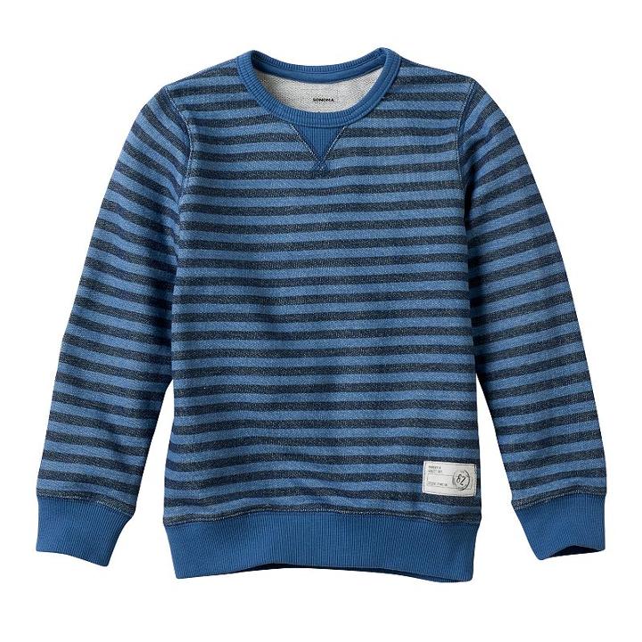 Boys 4-7x Sonoma Goods For Life&trade; French Terry Striped Crewneck Pullover, Boy's, Size: 4, Blue