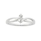 Sterling Silver Diamond Accent 3-stone Promise Ring, Women's, Size: 9, White