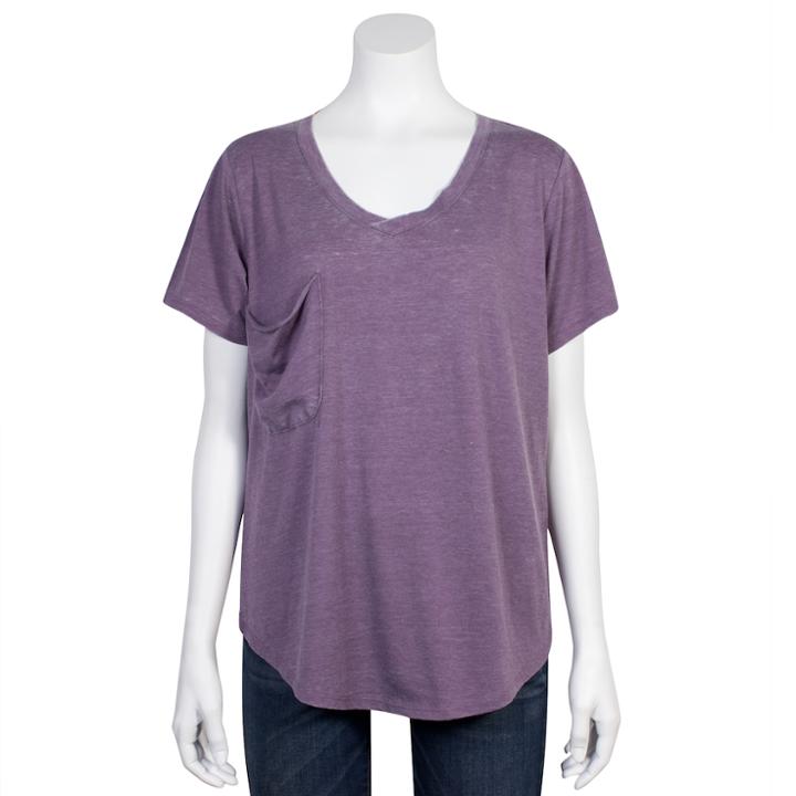 Juniors' Grayson Threads Relaxed Burnout Tee, Teens, Size: Small, Drk Purple