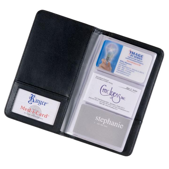 Royce Leather Business Card File, Adult Unisex, Black