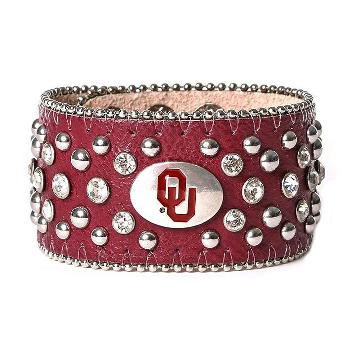 Women's Oklahoma Sooners Glitz Cuff Bracelet, Red