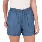 Women's Larry Levine Chambray Pull-on Shorts, Size: Xl, Blue Other