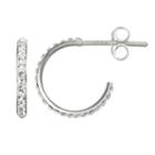 Charming Girl Sterling Silver Crystal Hoop Earrings - Made With Swarovski Crystals - Kids, White