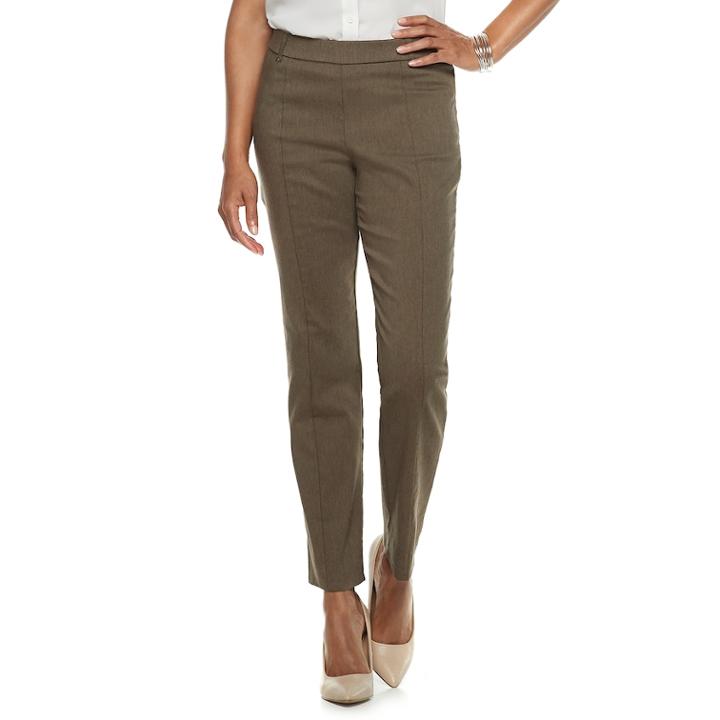 Petite Napa Valley Slimming Solution Straight-leg Dress Pants, Women's, Size: 6 Petite, Dark Brown