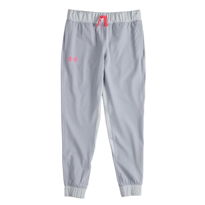 Girls 7-16 Under Armour Woven Jogger Leggings, Size: Small, Med Grey