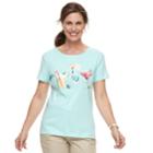 Women's Croft & Barrow&reg; Crewneck Graphic Tee, Size: Xl, Light Blue