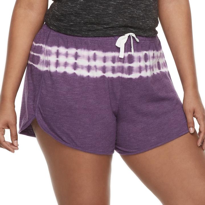 Juniors' Plus Size So&reg; Slubbed Dolphin-hem Shorts, Teens, Size: 1xl, Drk Purple