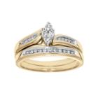 Cherish Always Certified Diamond Marquise Engagement Ring Set In 10k Gold (1/4 Carat T.w.), Women's, Size: 7, White