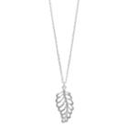 Lc Lauren Conrad Openwork Pave Leaf Pendant Necklace, Women's, Silver