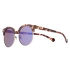 Converse 55mm Women's Round Clubster Mirrored Sunglasses, Brown
