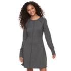 Juniors' Cloud Chaser Contrast Stitch Shirt Dress, Teens, Size: Xl, Grey (charcoal)