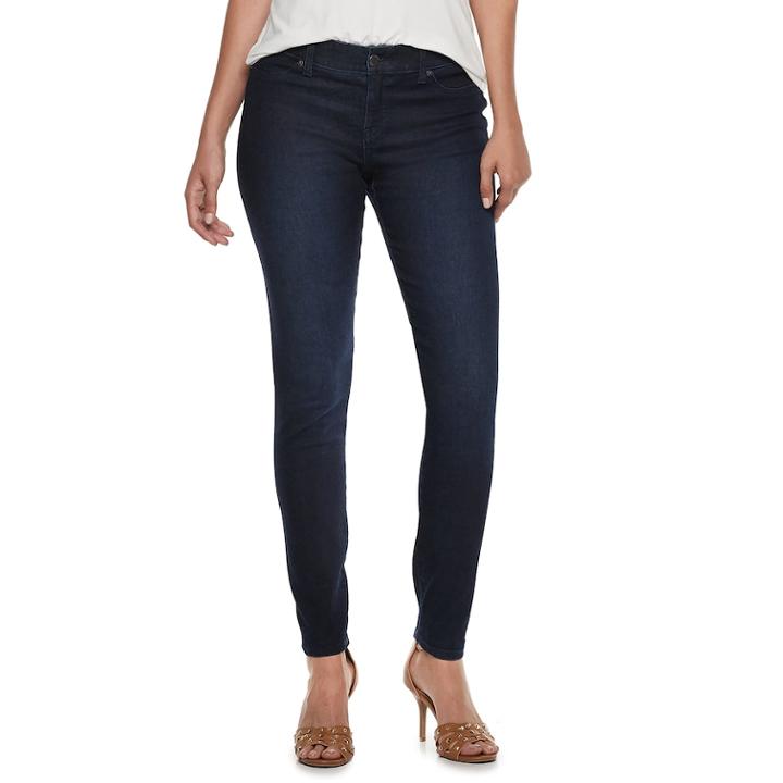 Women's Juicy Couture Flaunt It Seamless Midrise Skinny Jeans, Size: 4 T/l, Dark Blue
