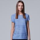 Women's Simply Vera Vera Wang Essential Windy Jacquard Tee, Size: Large, Med Blue