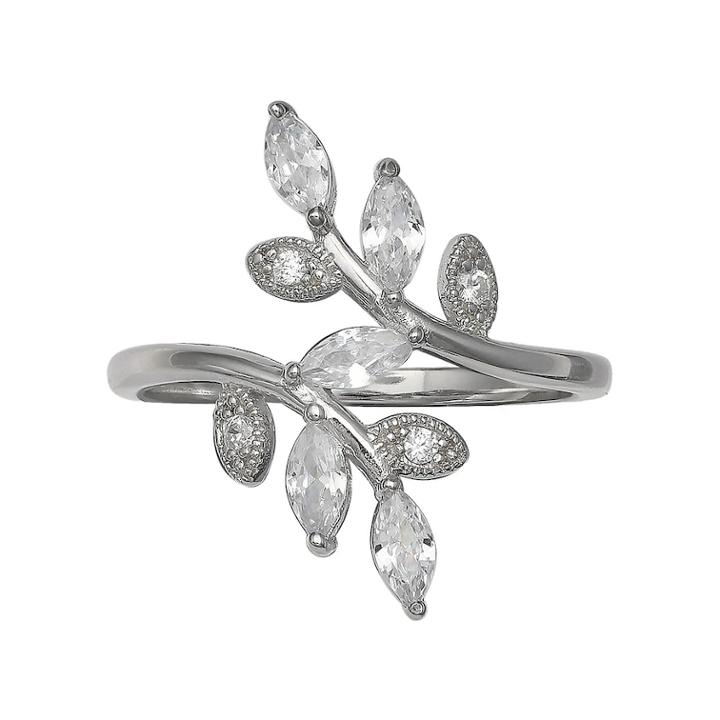 Primrose Sterling Silver Cubic Zirconia Vine Ring, Women's, Size: 8, White