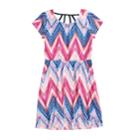 Girls 7-16 Three Pink Hearts Strappy Skater Dress, Size: 14, Dark Blue