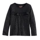 Girls 4-10 Jumping Beans&reg; Ruffle Yoke Tee, Size: 6, Black