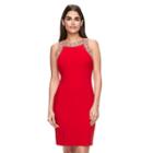Women's Expo Embellished Sheath Dress, Size: 14, Red