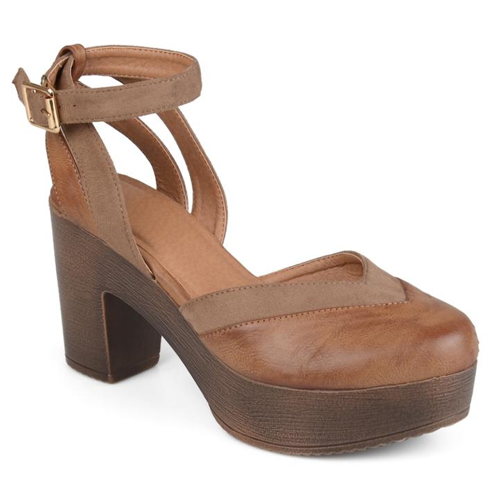 Journee Collection Rumer Women's Platform High Heels, Size: 5.5 Med, Med Beige