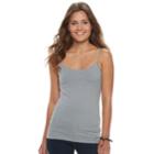 Juniors' So&reg; Scoopneck Satin-trim Cami Tank Top, Teens, Size: Medium, Med Grey