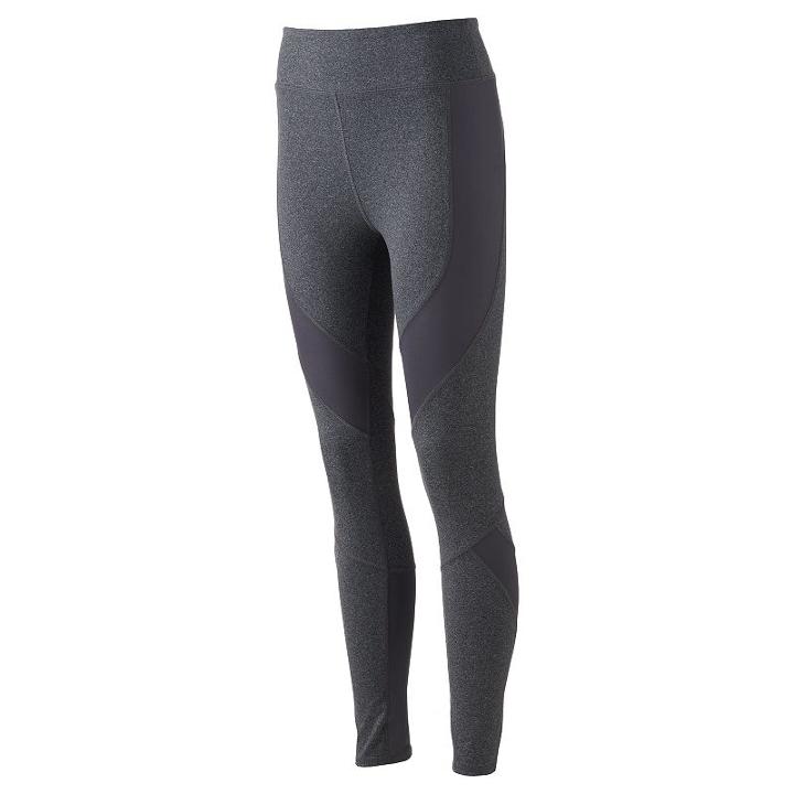 Juniors' So&reg; High Shine Pieced Leggings, Teens, Size: Xs, Dark Grey