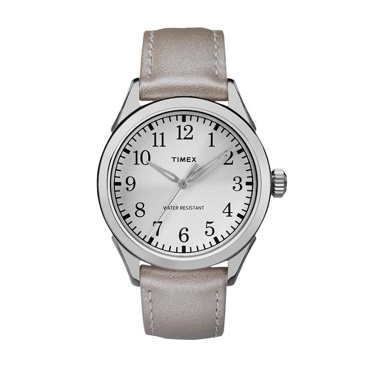 Timex Women's Briarwood Terrace Leather Watch, Size: Large, Grey