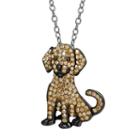 Animal Planet Sterling Silver Crystal Golden Retriever Pendant, Women's, Size: 18, Yellow